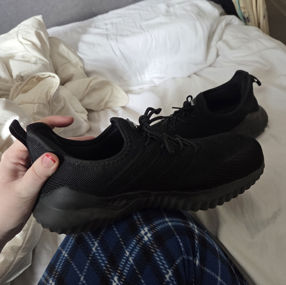 Black Steel Toe Sneakers